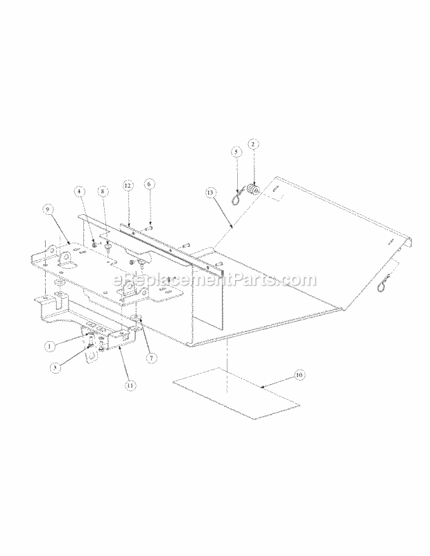 Floor Panel Assembly Diagram and Parts List for M50-KHS 53AB5BBP750 Cub Cadet Sprayer